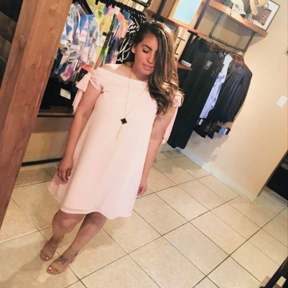 Peach Pink Loose Dress - Picture 5 of 5